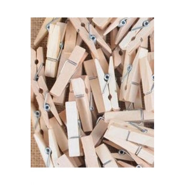 Kraf Kids Ahşap Mandal Naturel Büyük 25li Paket