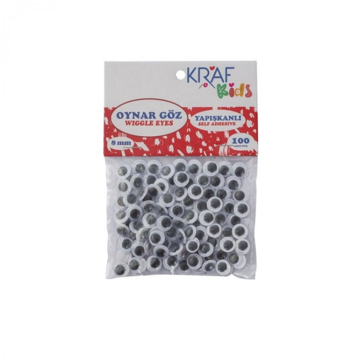 Kraf Kids Oynar Göz 8 mm 100lü Paket