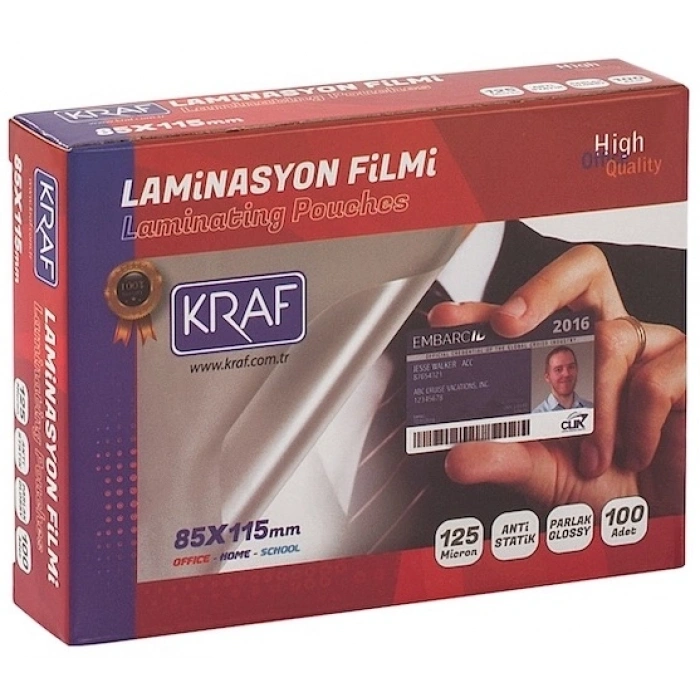 Kraf Laminasyon Filmi 85x115 mm 125 Micron 100lü