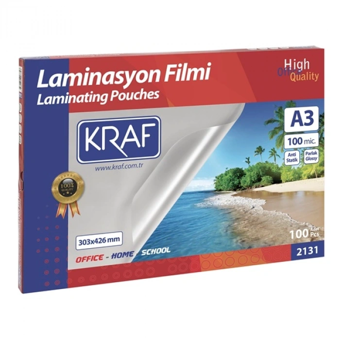 Kraf Laminasyon Filmi Parlak A3 100 Micron 100lü