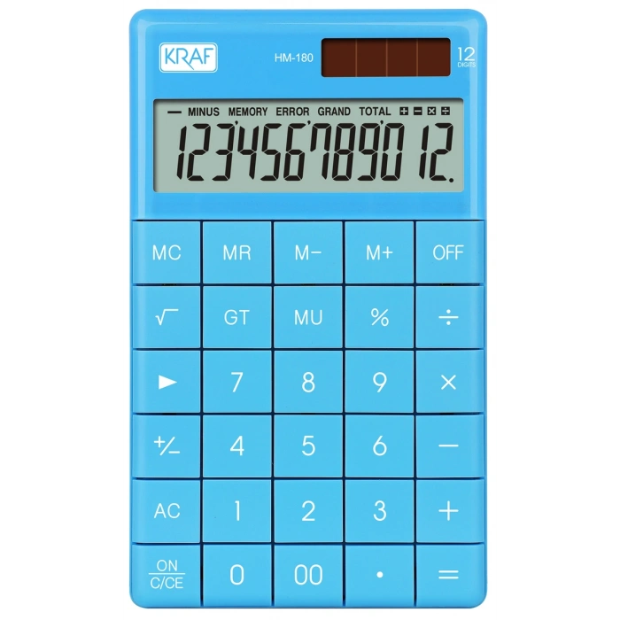 Kraf Masaüstü Hesap Makinesi 12 Hane MAVİ