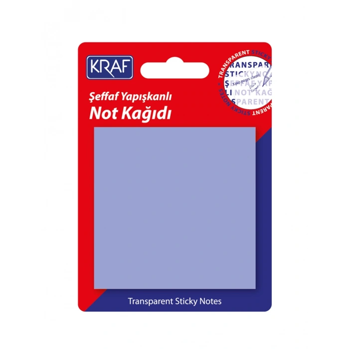 Kraf Şeffaf Post-it Yapışkanlı Not Kağıdı 76x76 mm. 50 yaprak ŞEFFAF MOR