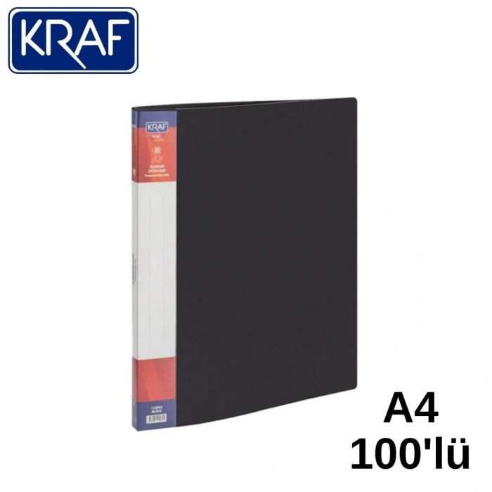Kraf Sunum Dosyası A4 100lü Siyah