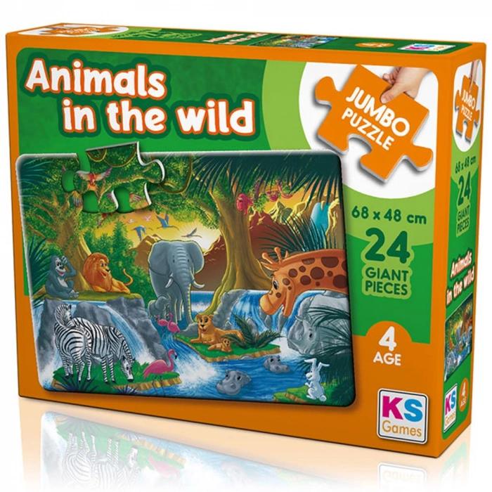 Ks Games Puzzle 24 Parça Animal İn The Wild Jumbo Puzzle JP 31008