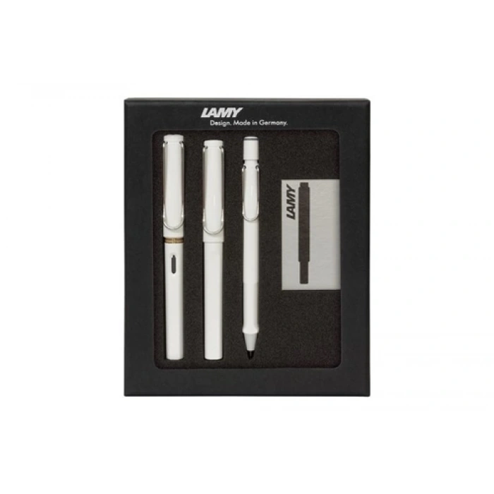 LAMY SAFARI 3LU KALEM SETI DRV SEFFAF K BEYAZ