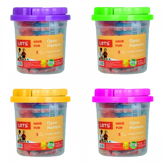 Lets Oyun Hamuru Kalıp Hediyeli 100 GR 5 Renk L8100