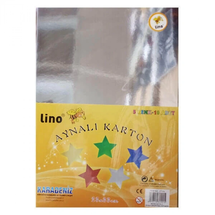 Lino Aynalı Karton 23x33 Cm.5 Renk 10Lu (2708J)
