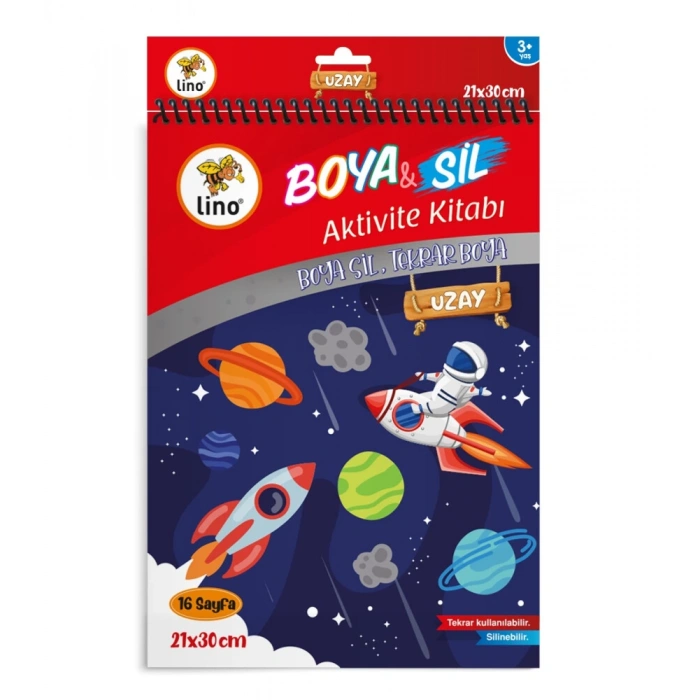 LINO BS-1005 BOYA SİL AKTİVİTE BOYAMA KİTABI UZAY A4 EBAT SİLİNEBİLİR