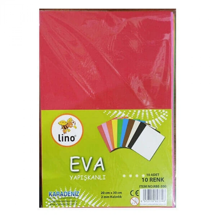 Lino Eva Yapışkanlı 20x30 Cm. Karışık Renk 10Lu (RBE-300)