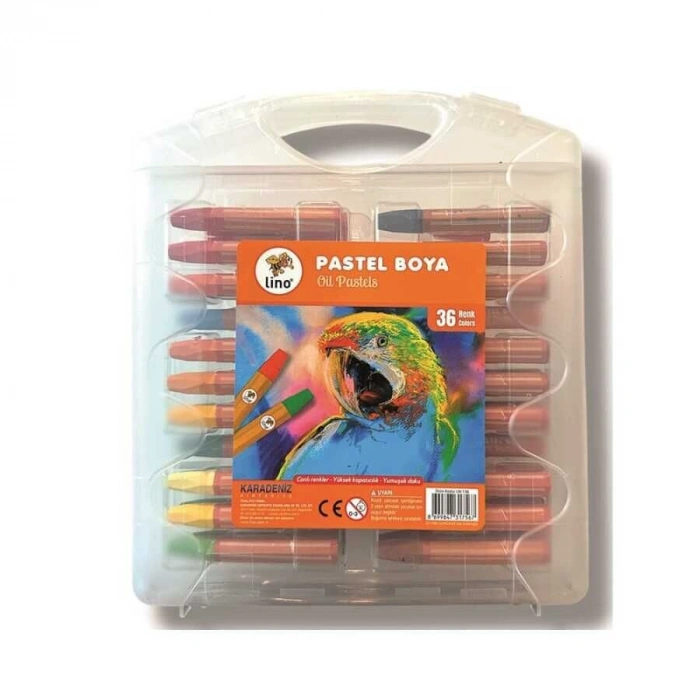Lino Yağlı Pastel Boya 12 Renk Plastik Kutu