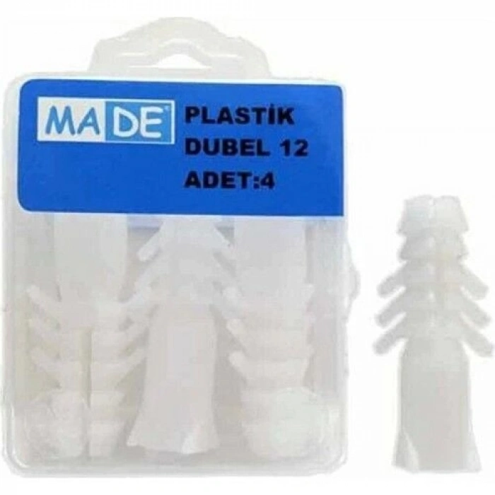 Made Plastik Dübel 12 mm (1 Kutu/4 Adet)