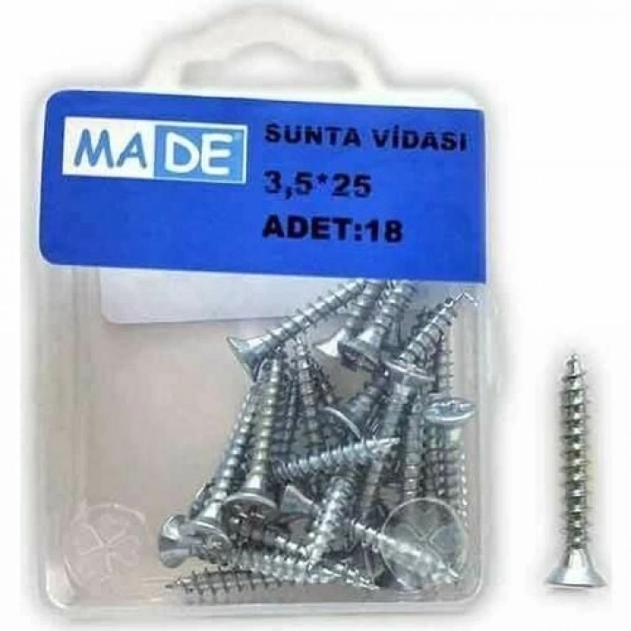 Made Sunta Vidası 3,5x25 mm (1 Kutu/18 Adet)