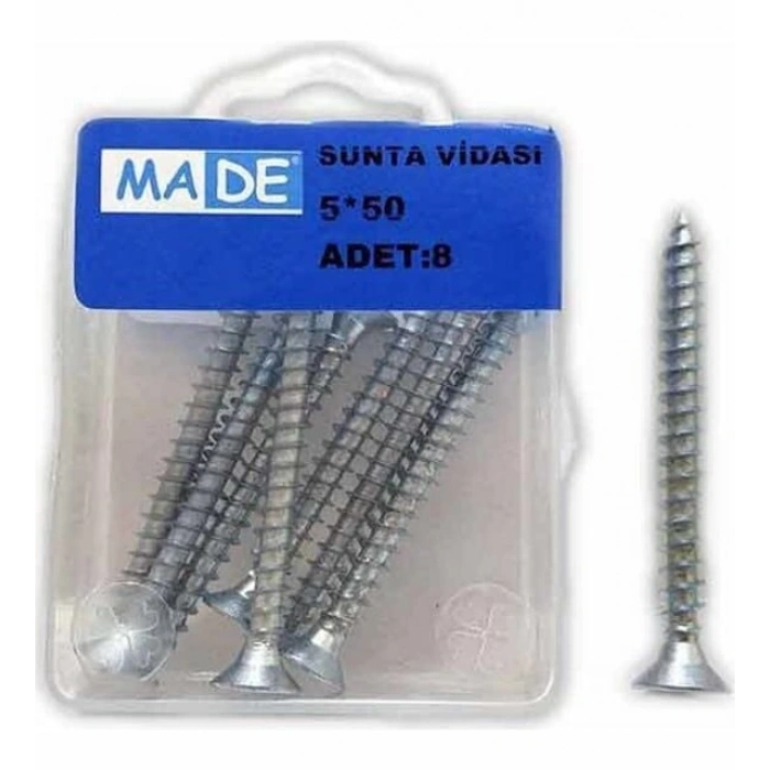 Made Sunta Vidası 5x50 mm (1 Kutu/8 Adet)