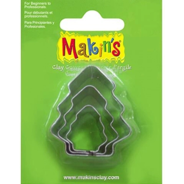 Makins Clay Polimer Kil Kesme Kalıbı 3 Parça Ağaç