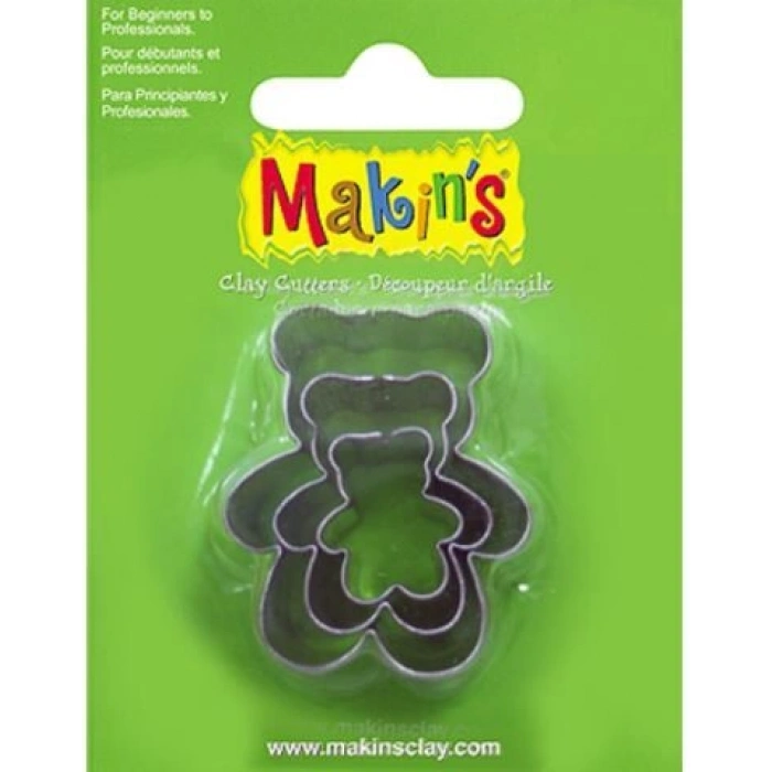 Makins Clay Polimer Kil Kesme Kalıbı 3 Parça Ayı Teddy