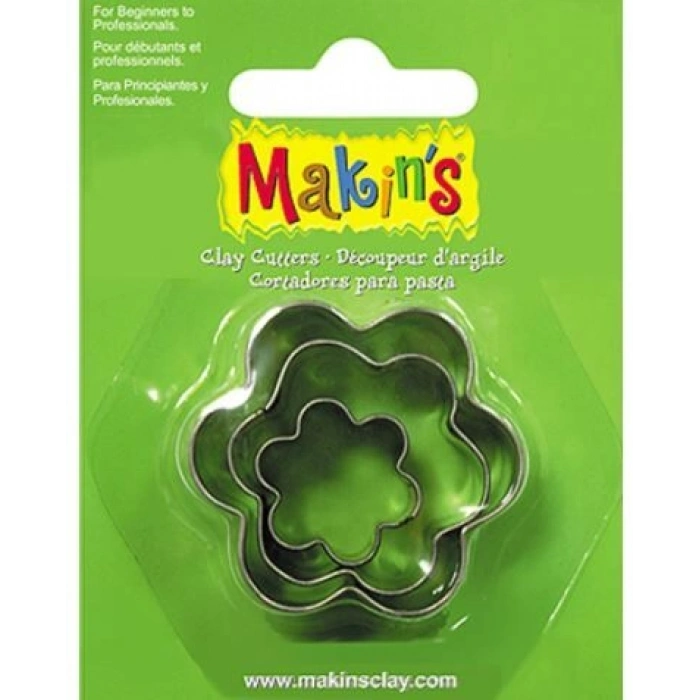 Makins Clay Polimer Kil Kesme Kalıbı 3 Parça Çiçek