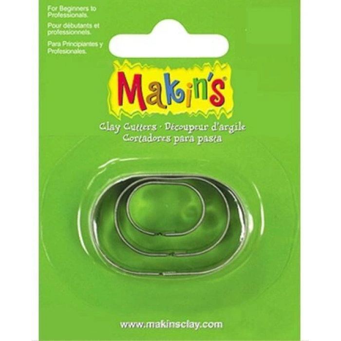 Makins Clay Polimer Kil Kesme Kalıbı 3 Parça Oval