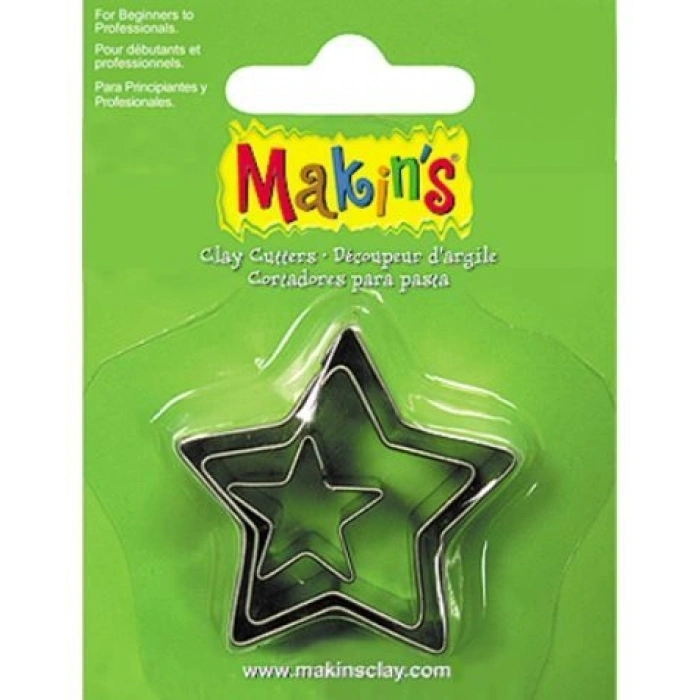 Makins Clay Polimer Kil Kesme Kalıbı 3 Parça Yıldız