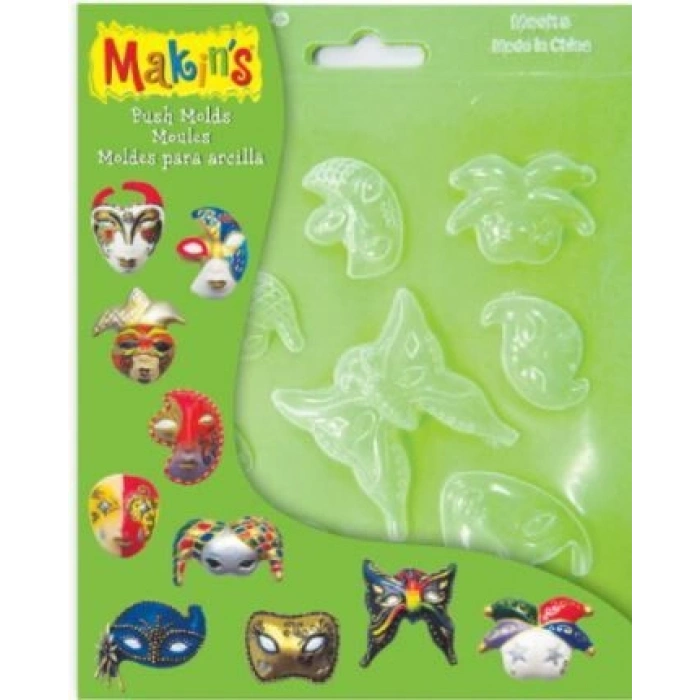 Makins Clay Push Mold Polimer Kil Şekillendirme Kalıbı Maske