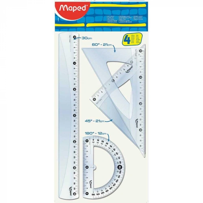 Maped 242830 Eko Kristal Cetvel Seti 30 cm4lü