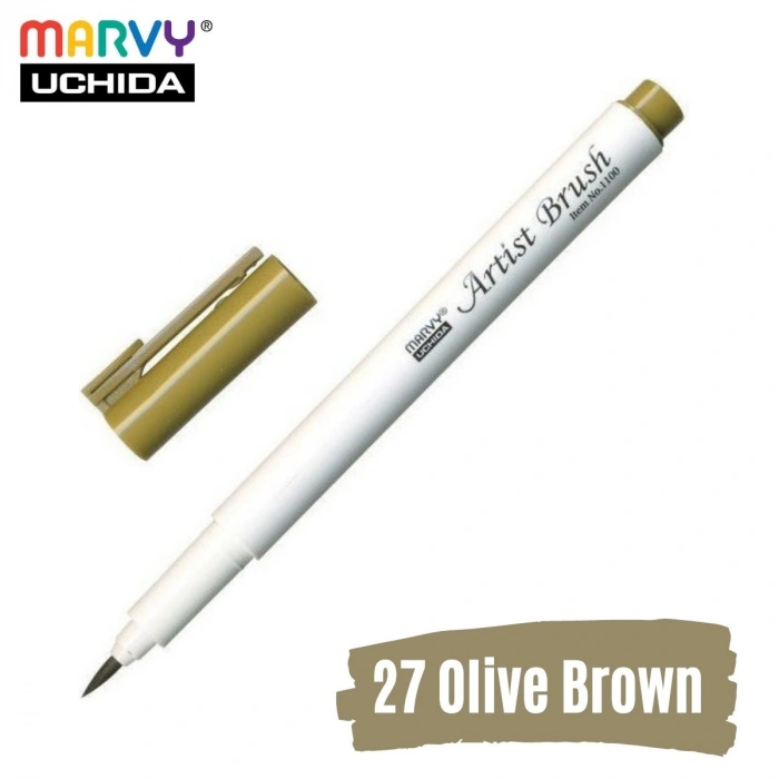Marvy Artist Brush Pen 1100 Firça Uçlu Kalem 27 Olive Brown