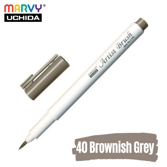 Marvy Artist Brush Pen 1100 Firça Uçlu Kalem 40 Brownish Grey