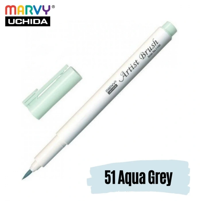 Marvy Artist Brush Pen 1100 Firça Uçlu Kalem 51 Aqua Grey