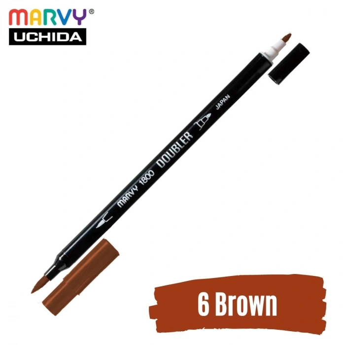 Marvy Artist Brush Pen 1800 Çift Taraflı Firça Uçlu Kalem 06 Brown