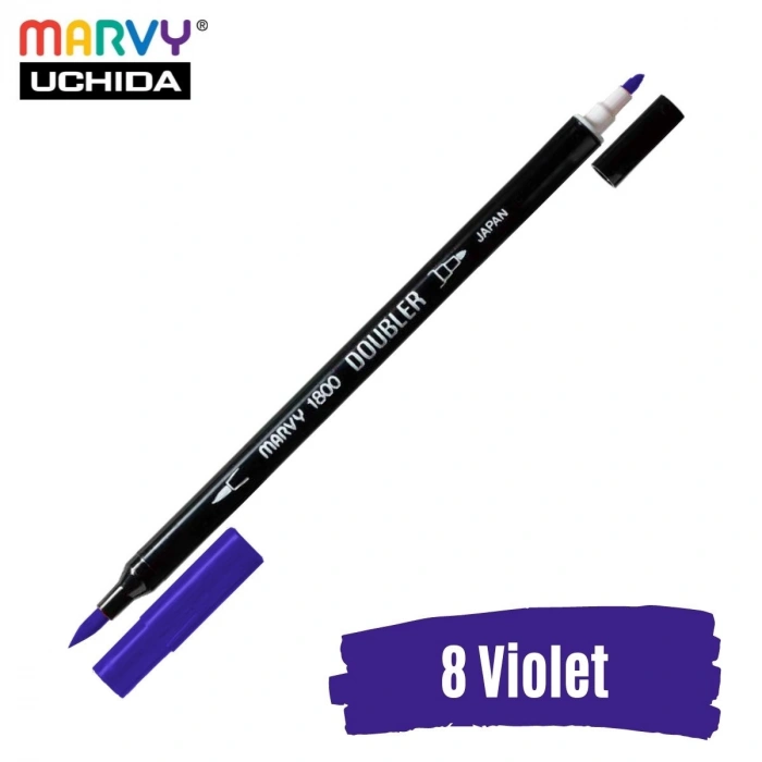 Marvy Artist Brush Pen 1800 Çift Taraflı Firça Uçlu Kalem 08 Violet