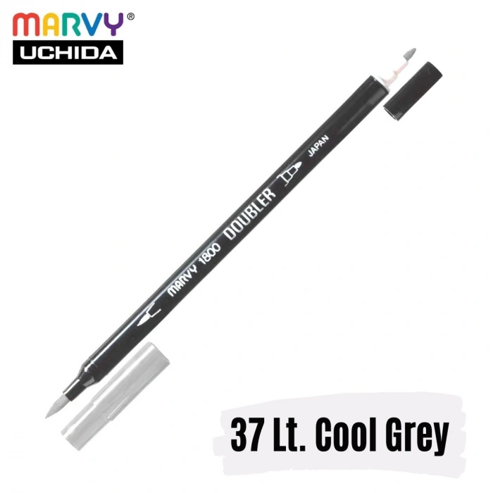 Marvy Artist Brush Pen 1800 Çift Taraflı Firça Uçlu Kalem 37 Light Cool Grey