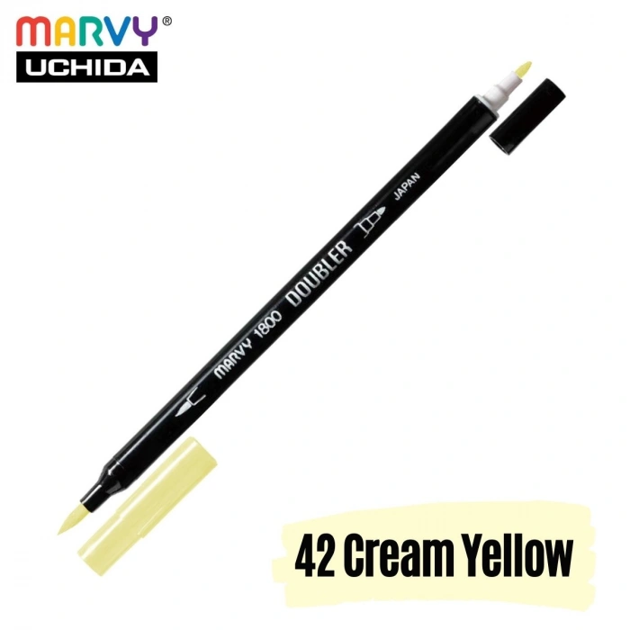 Marvy Artist Brush Pen 1800 Çift Taraflı Firça Uçlu Kalem 42 Cream Yellow