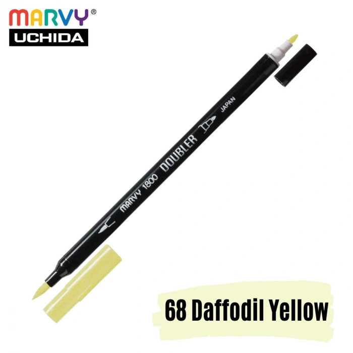 Marvy Artist Brush Pen 1800 Çift Taraflı Firça Uçlu Kalem 68 Daffodil Yellow