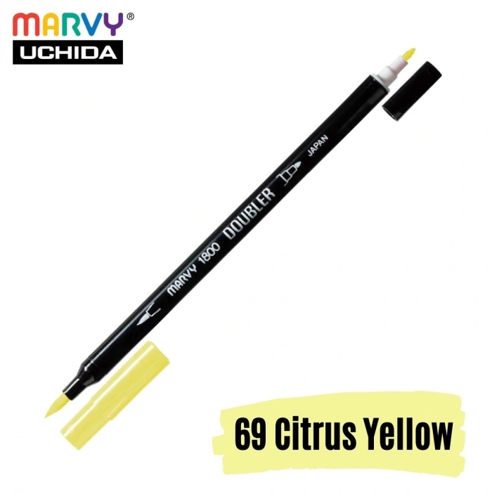 Marvy Artist Brush Pen 1800 Çift Taraflı Firça Uçlu Kalem 69 Citrus Yellow