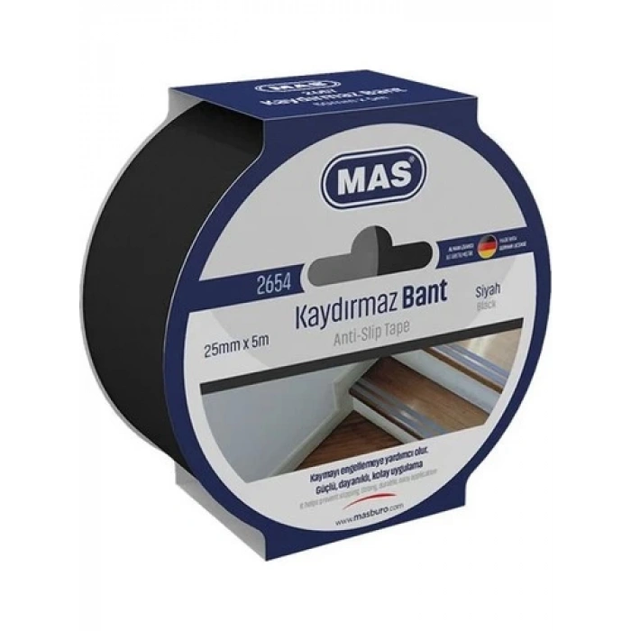 MAS 2654 KAYDIRMAZ BANT 25 mm x 5 mt SİYAH