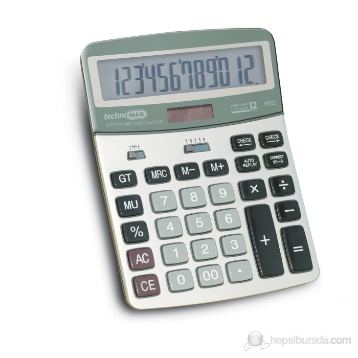 Mas Hesap Makinesi Ofis Tipi Düzeltmeli Metal Panel 6922