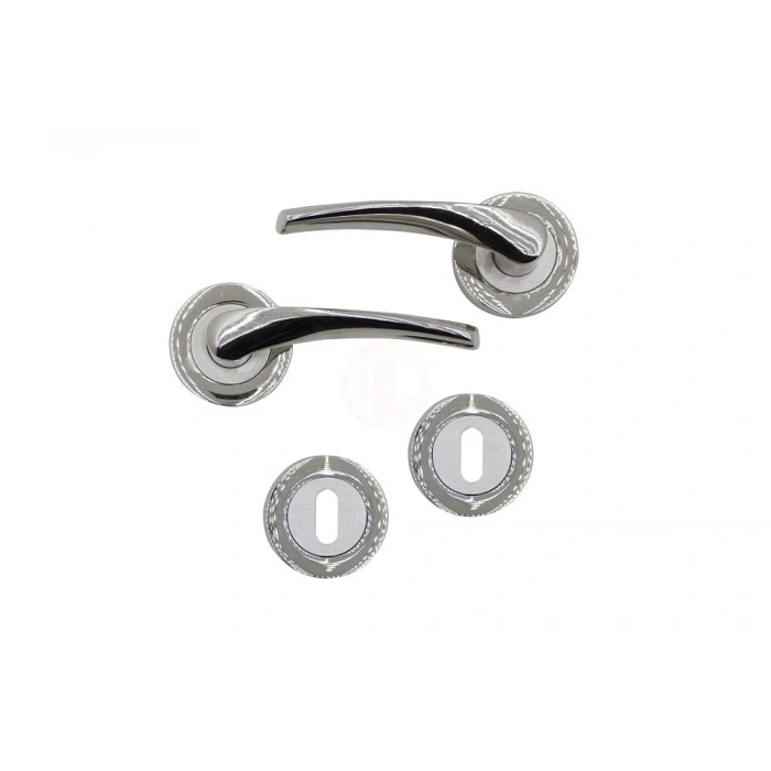 Meloni LEYLAK ROZETLİ KAPI KOLU ODA NİKEL SATEN - leylak01