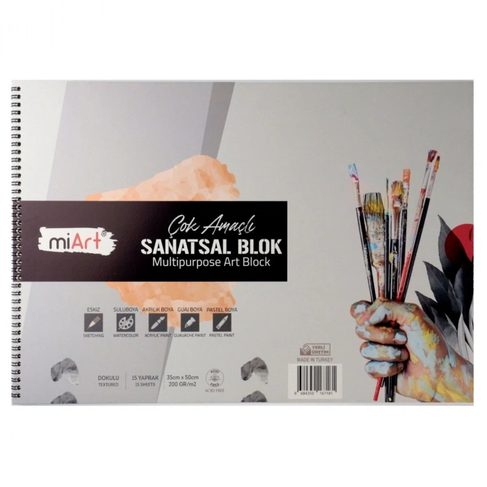 miArt Çok Amaçlı Sanatsal Blok 35x50cm 200gr 15yp