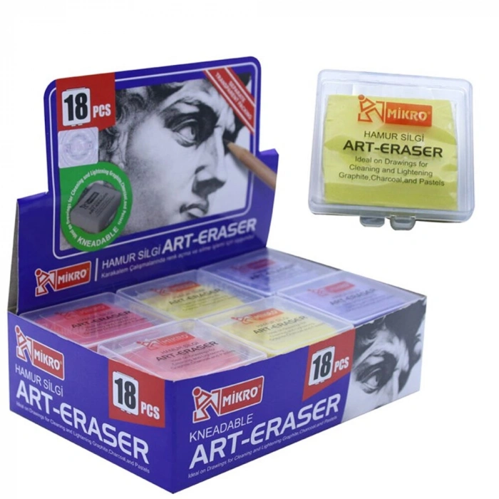 Mikro Plastik Kutulu Renkli Hamur Silgi