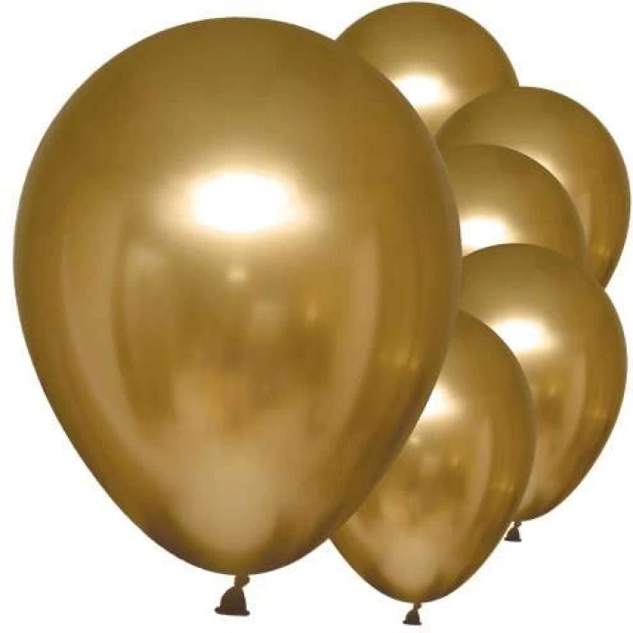 Mirror Krom Balon Altın Renk 50 Adet