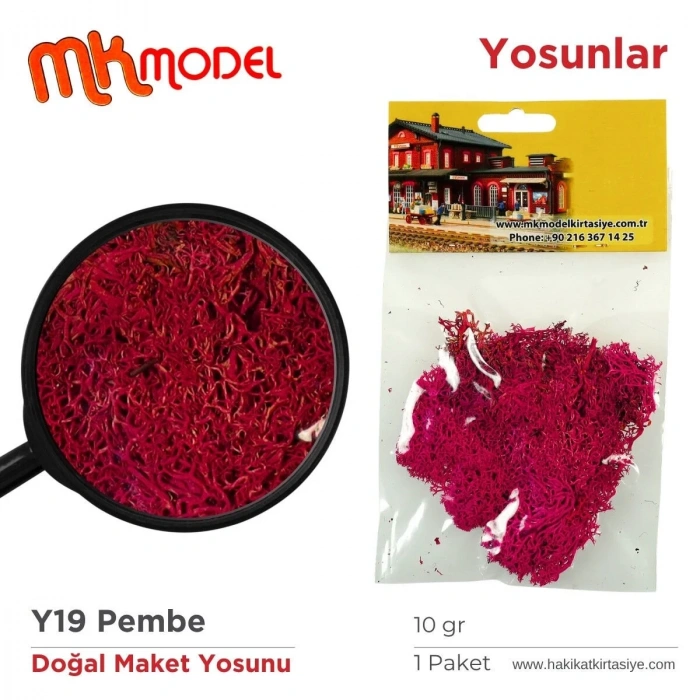 MK Model Doğal Maket Yosun 10gr Y19 Pembe