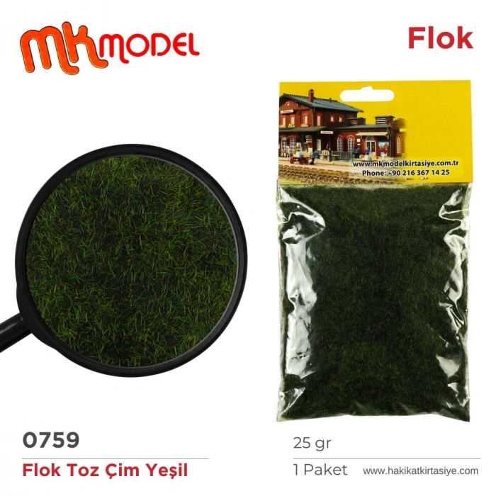 MK Model Flok Toz Çim 25gr 0759 Yeşil