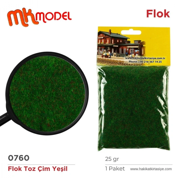 MK Model Flok Toz Çim 25gr 0760 Yeşil