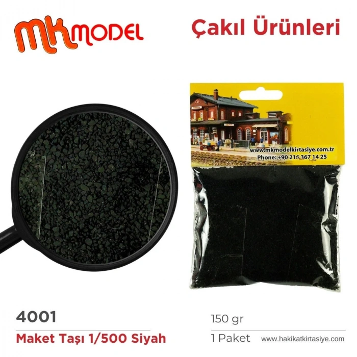 MK Model Maket Taşı 150gr 1/500 4001 Siyah