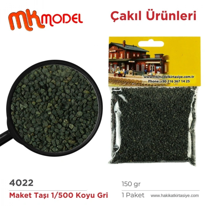 MK Model Maket Taşı 150gr 1/500 4022 Koyu Gri