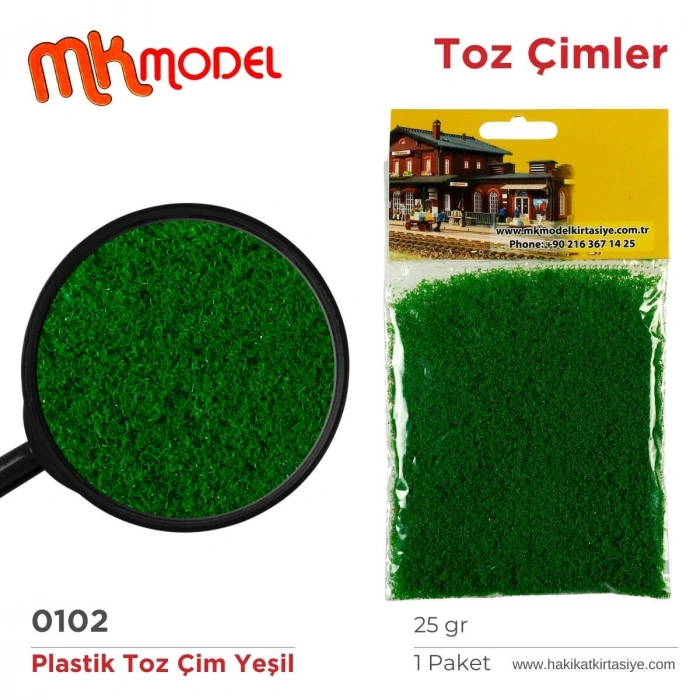 MK Model Plastik Toz Çim 25gr 0102 Yeşil