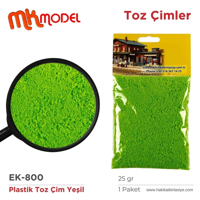 MK Model Plastik Toz Çim 25gr EK800 Yeşil