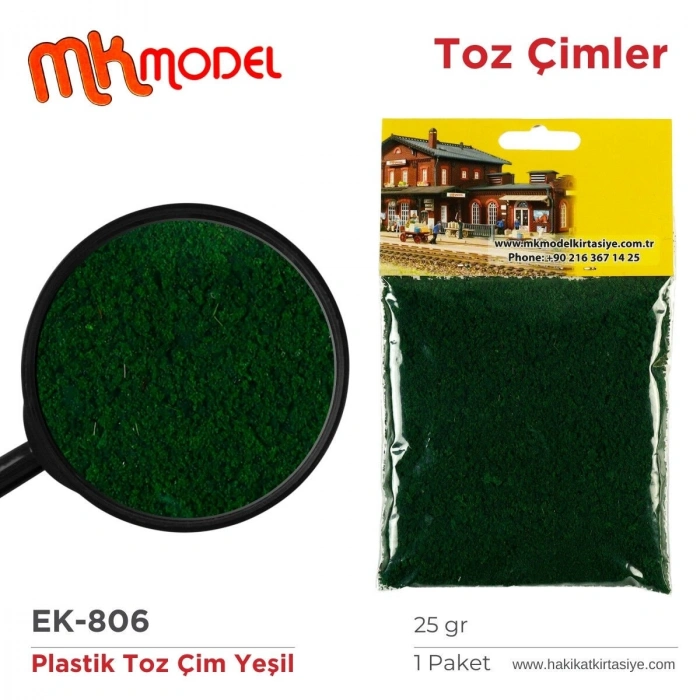 MK Model Plastik Toz Çim 25gr EK806 Yeşil