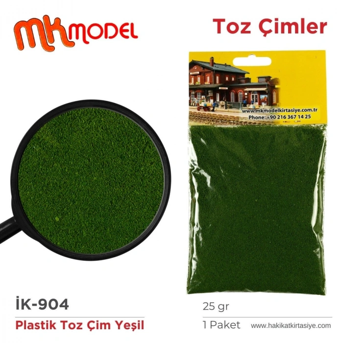 MK Model Plastik Toz Çim 25gr İK904 Yeşil