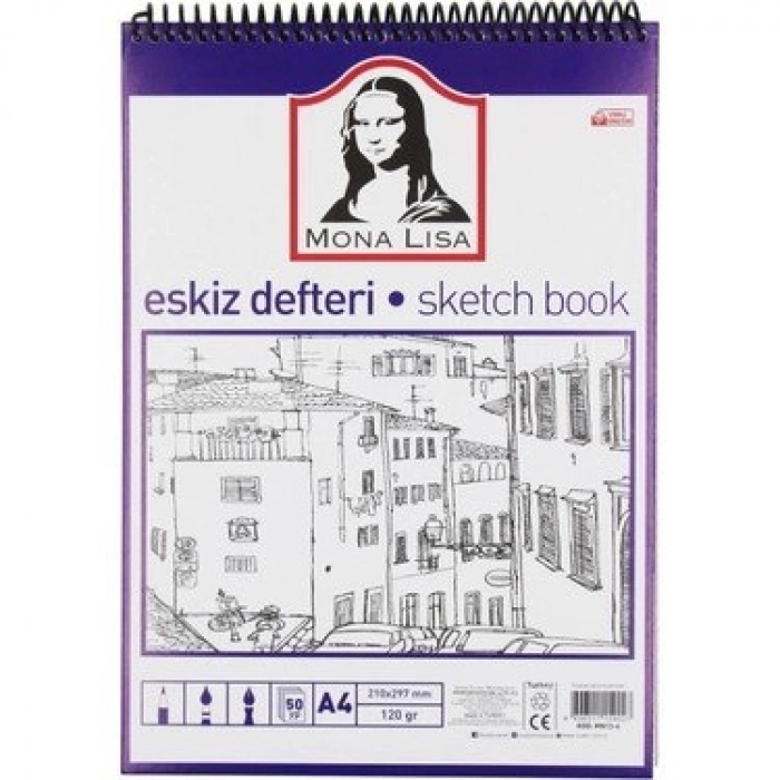 Monalisa Eskiz Defteri A4 120gr 50yp Telli