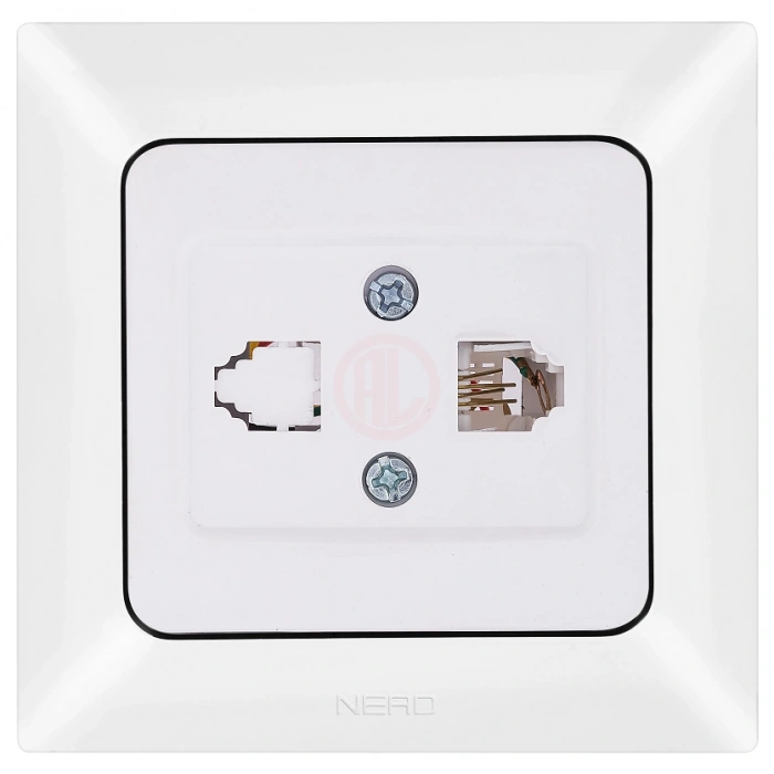 Ne-Ad Aras İletişim Grubu / Tekli Numeris Telefon Prizi (CAT3) Beyaz (Çerçevesiz)